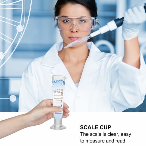 iplusmile 10ml Glass Measuring Cup Scale Cone Mini Transparent Laboratory Cylinder Clear Experiment Tool for Mixing Paint Liquids