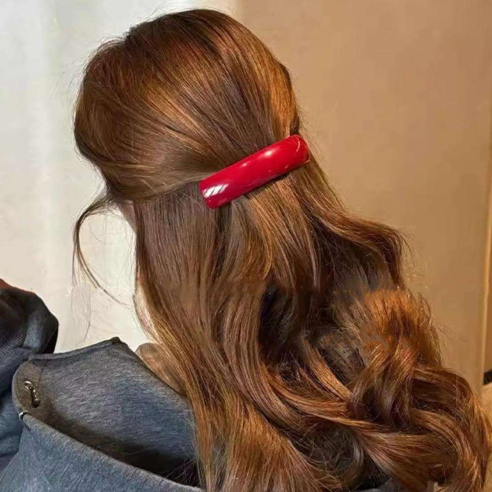 Red Ponytail Clip Sweet Barrettes Fashion Acetate Hair Clip  Girl