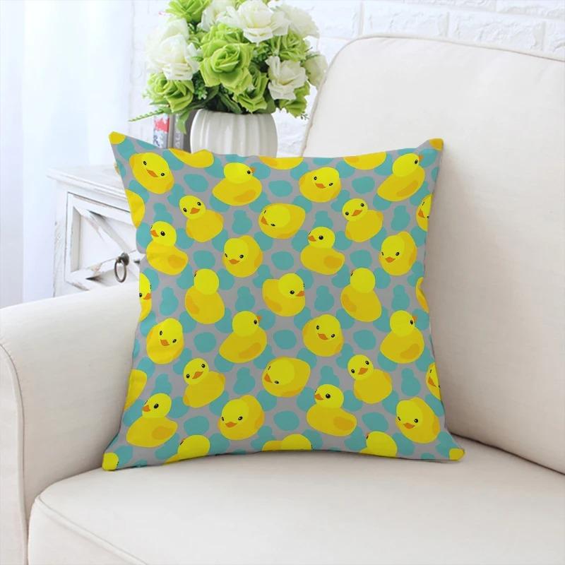 Cute Little Yellow Duck Pillowcase Car Ornaments Office Living Room Sofa Home Pillowcase