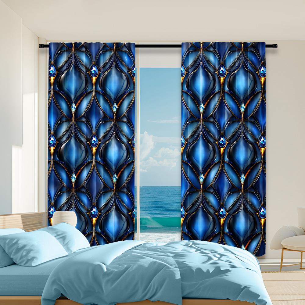 

2Pcs Chic Nordic Inspired Window Curtains Rod Pocket Design For Easy Hanging Polyester Material Perfect For Bedroom Living Room 100*130 Rod Pocket 1pcs