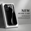 High end line black glass phone case suitable for Samsung Galaxy S26 S25 S24 S23 S22 S20 FE/Ultra/Plus shockproof back cover