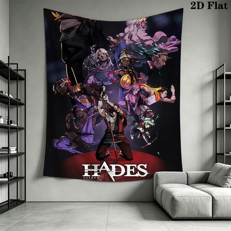 Game Characters of Hades Wall Hanging Printed Fabric Blanket Decorative Tapestries for Bedroom Living Room Home Decor