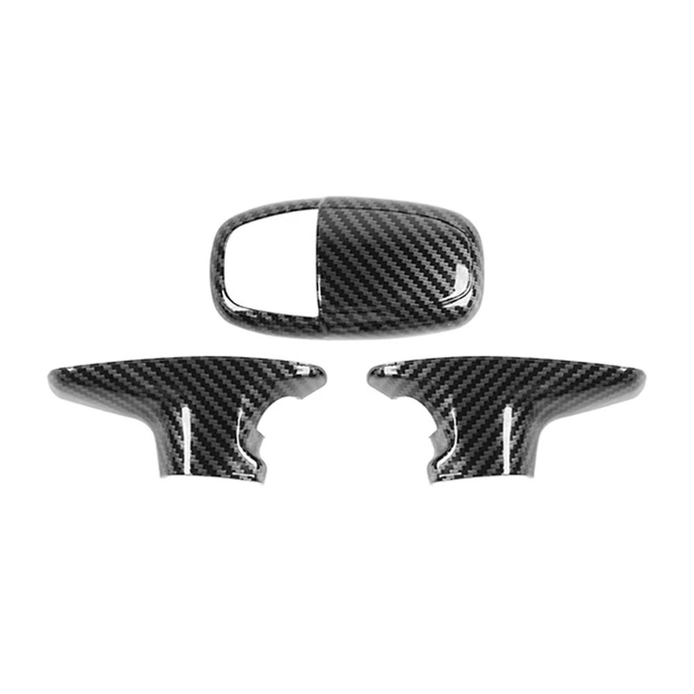 Carbon Fiber Look Car Interior Center Console Gear Shift Handle Panel Decoration Cover Stickers For Dodge Challenger 2015-2022