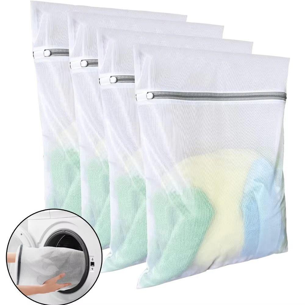 3/4Pcs Durable Mesh Delicates Laundry Wash Bag Coarse Net Clothing Organizer  Washing Machines