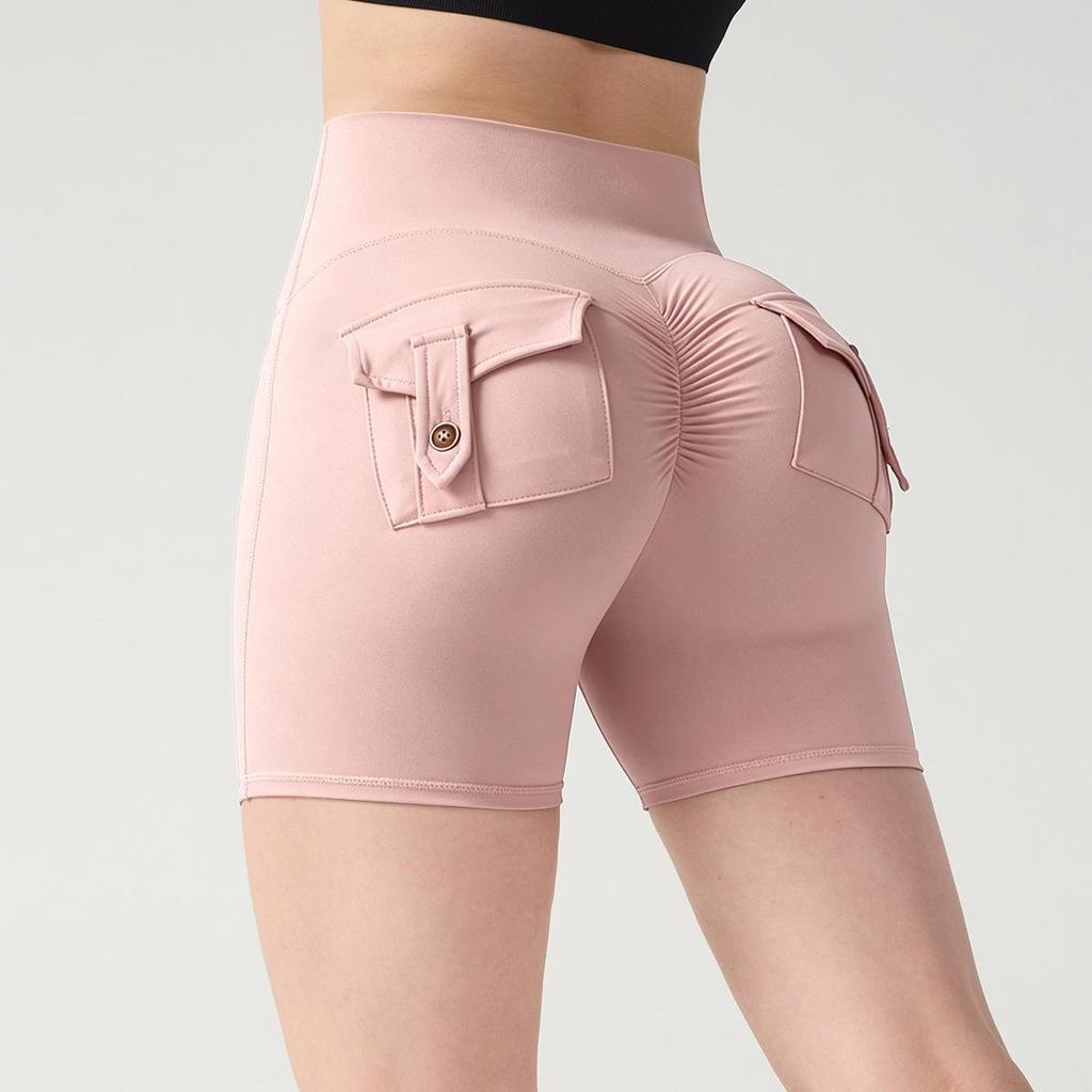 Hoge Taille Afslankende Yoga Cargo Shorts: Sneldrogende, Heupliftende, Hoge Elasticiteit Fitnesskleding
