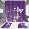 4-Piece Shower Curtain Set with HD Digital Printing | Waterproof, Drill-Free, Ideal for Home/Hotel Bathroom Partition