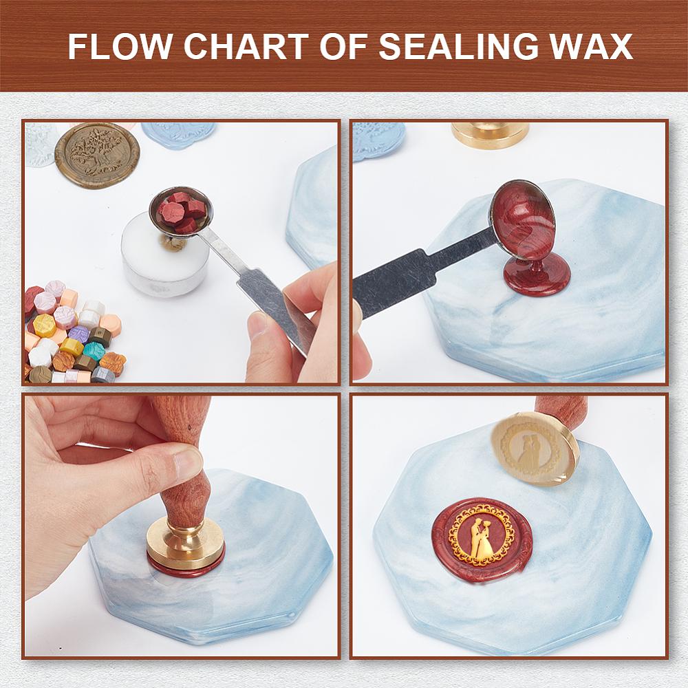 1pc Wax Seal Stamp Set Sealing Wax Stamp Solid Brass Head Wood Handle Retro Brass Stamp Kit Removable for Envelopes Invitations Gift Card Human