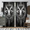 Artistic Modern Baphomet Curtains Light Filtering Design Bedroom Living Room Dining Study Curtain With Rod Pocket Blackout Polyester Perfect For Area