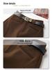 Women's 2024 High-Waist Khaki Wide-Leg Pants & A-line Shorts Set for Autumn/Winter