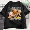 Lactose Intolerance Funny Fox Meme Pattern Tshirt 2026 New Mens Womens Fashiona Cotton Casual Comfortable Oversized Tshirt
