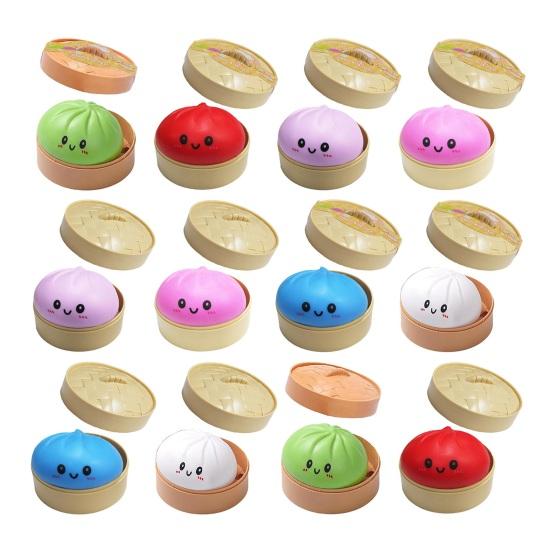 BBQ Pork Bun Squeeze Toy Soft Sensory Fidget for Stress Relief Non-Sticky Slow-Rising Easter Gift for Kids Adults Anxiety Relief Decompression Gadget
