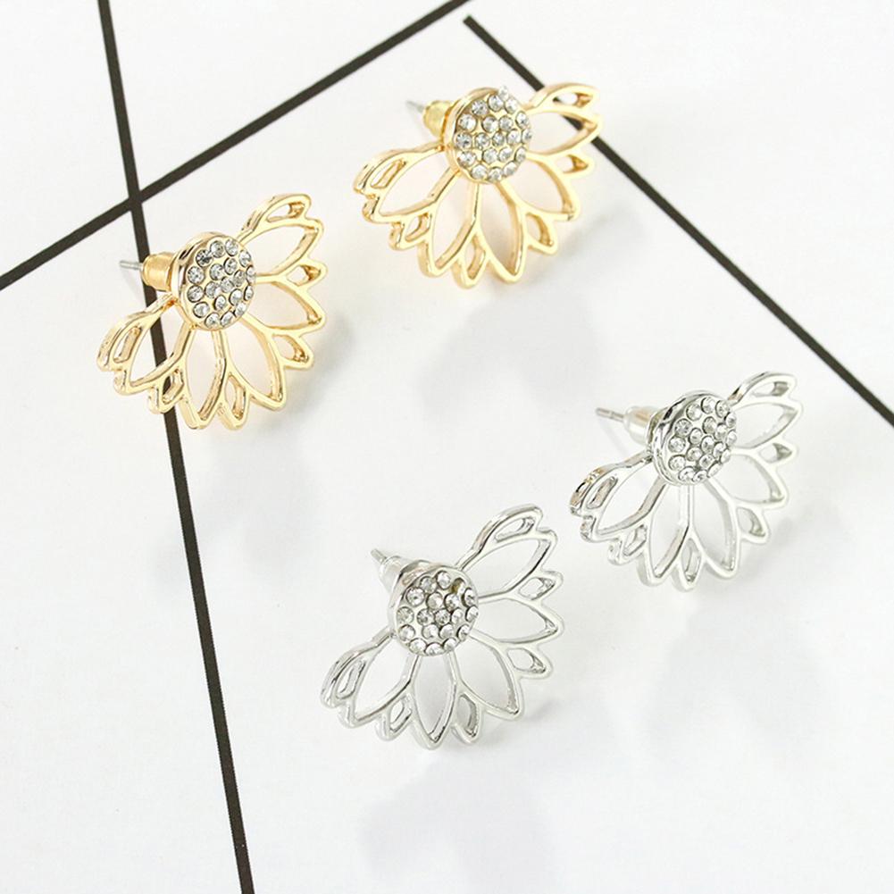 Fashion Women Lady Elegant Ear Stud Unique Hollow Lotus Earrings