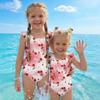 Bañador de una pieza para niña Verano Estampado de Frutas Sin Mangas Informal Moda Traje de baño para Niños Ligero Cómodo