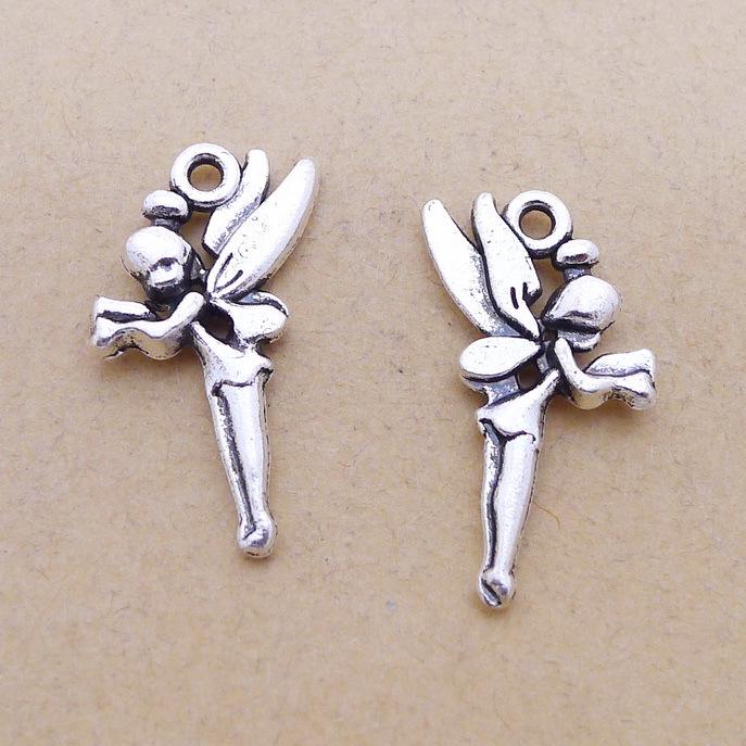 

Antique Silver Angel Jewelry Charms, 100 pcs, 1.4g each - Retro DIY Accessories античний срібного кольору