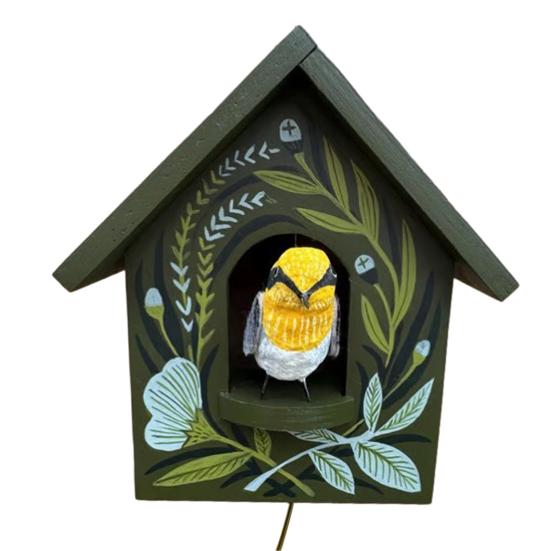 Kinetic Art Birdhouse Wall Decor Animal in House Wall Decoration Outdoor Garden Wall Art for Farmhouse Home Room Yard Patio Porch