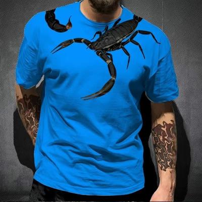 T-shirt con stampa digitale Animal Scorpion 3D T-shirt streetwear estiva T-shirt casual girocollo a maniche corte