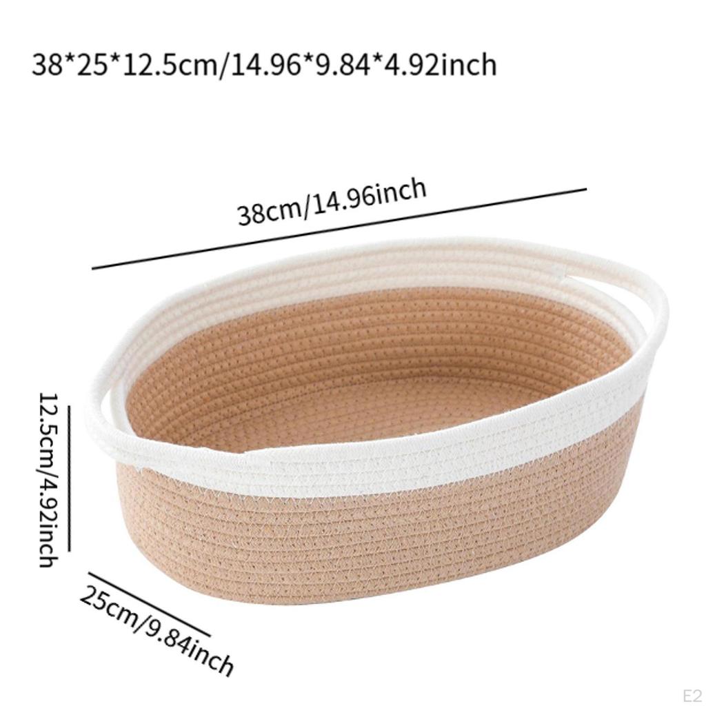 Basket with Handles, Organizer Container, Desktop Storage Box, Cotton Rope Dressing Table