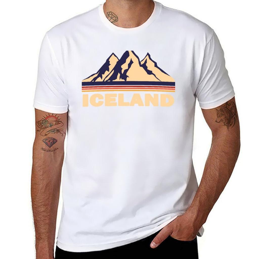 Iceland Mountain TShirt Fashion Letter Print TShirt