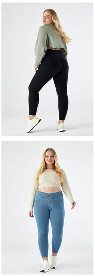Women's High-Waist Cross-Waist Denim Skinny Jeans - Plus Size, Slimming Fit, Casual