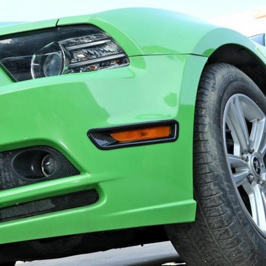 2x Scheinwerfer-Augenbrauen-Lampenabdeckung Zierleiste Für Mustang 2010-2014 Schwarze Kohlefaser