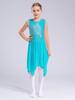 Kids Girls Ballet Dress Lyrical Dance Costume Dancewear Sleeveless Cut Out Gymnastics Leotard for Dancing Children Ice Skating Dresses