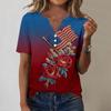 Women's Fashionable Casual Independence Day Print Blouse