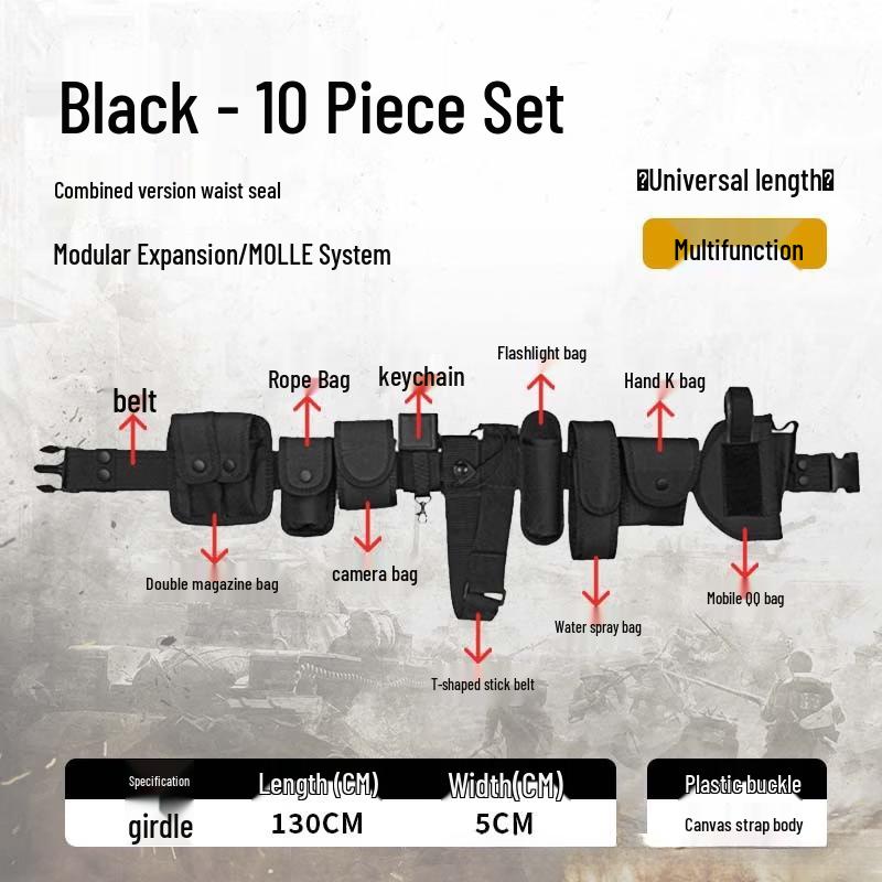 Mling Tactical Belt Equipment 10-Piece Set