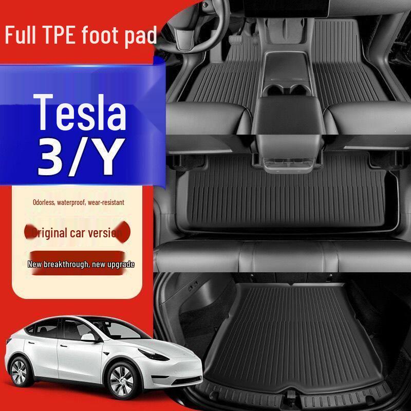 Compatible Floor Mats for Tesla Model 3/Y: Driver, Passenger, Rear Row