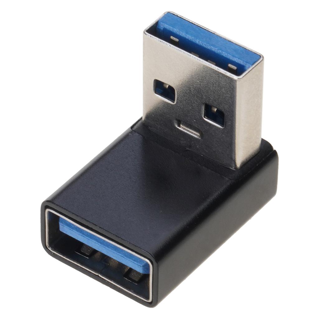 2Pcs Aluminum Alloy USB 3.0 Male to Female Elbow Adapter Extender Fast Speed Data 5Gbps Supported Extension Converter