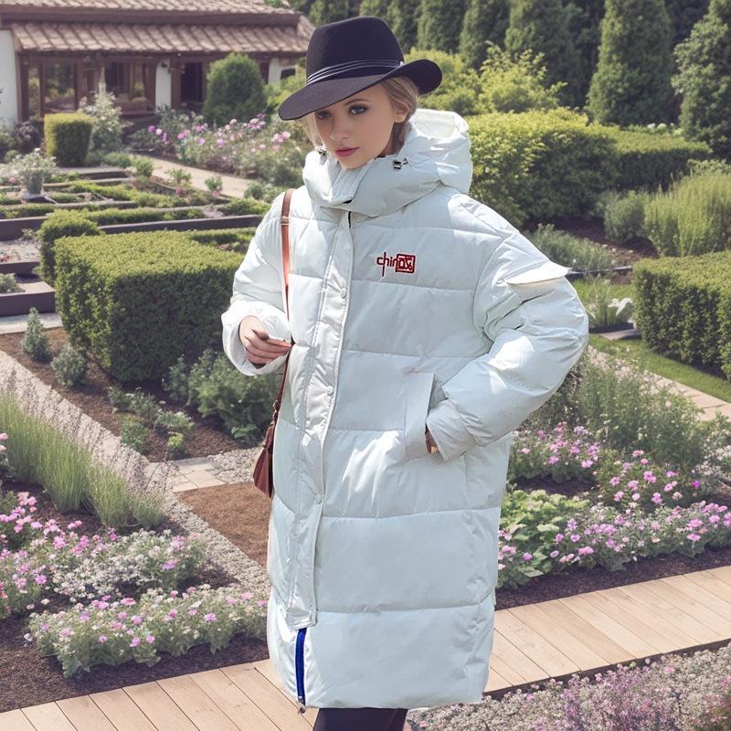 YJKDYK 2024 зимняя женская длинная хлопковая куртка женская с капюшоном утепленная теплая — фото 6