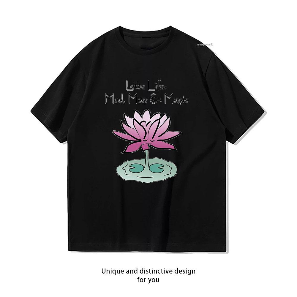 

Funny Lotus Flower Yoga Spirit Life Lotus Life Meditation Funny Classic TShirt Women Unisex Casual cotton graphic t shirts Oneck 4XL