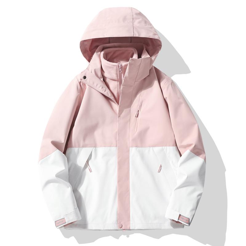 Camel Women's 3-in-1 Windproof Waterproof Mountaineering Jacket for Early Spring