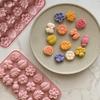 1-4PC 18-Cavity Flower Candy Silicone Mold Set Daisy Rose Leaf Bows  Baking Mold For Cookies Chocolates Fondant Cake Flower Mold