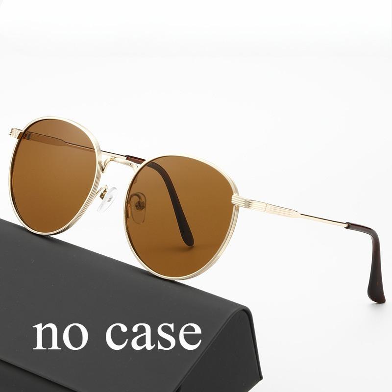 Metal round frame flat mirror unisex sunglasses new fashionable European American hip hop style trendy accessory