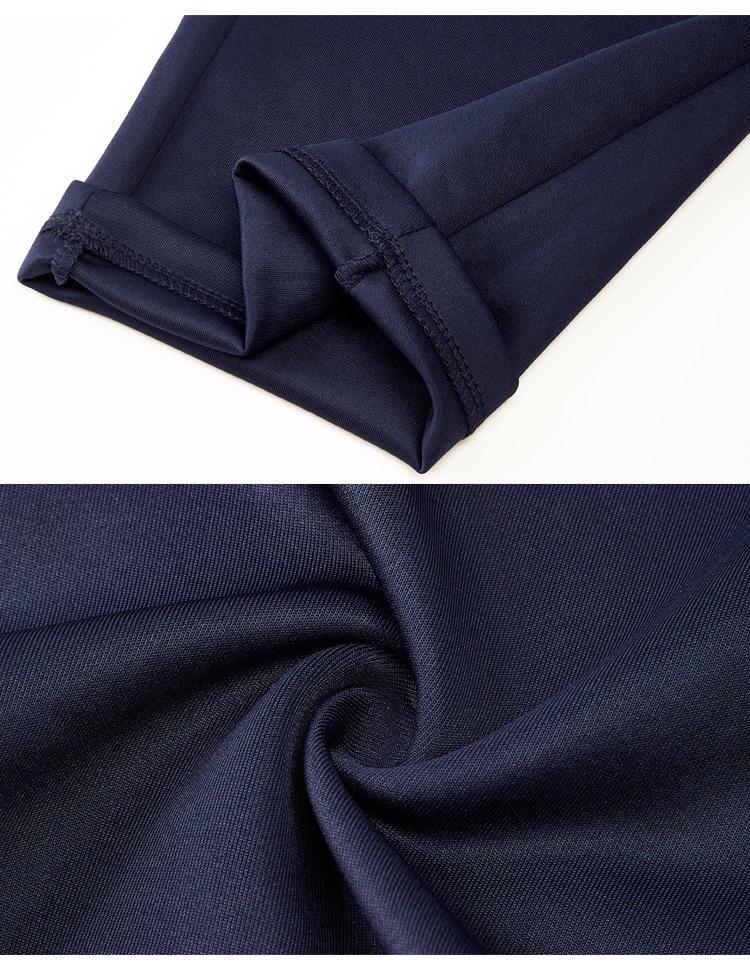 Dark Blue Unisex Student School Uniform Straight-Leg Pants - Summer Thin & Spring/Fall Loose Fit