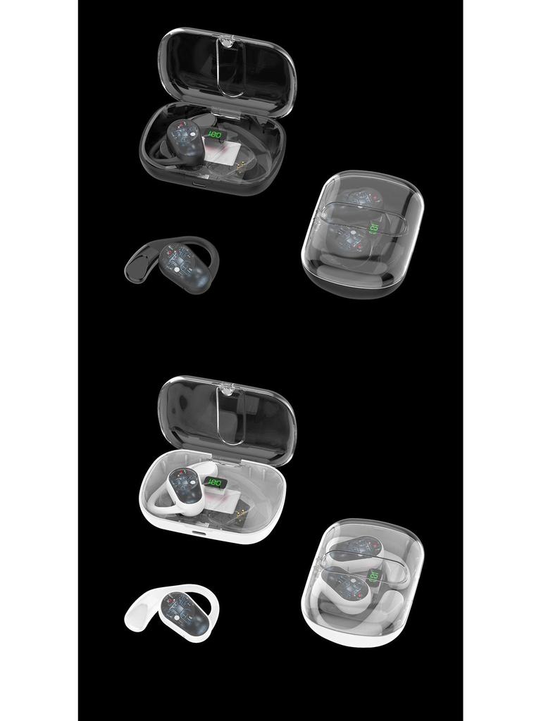OWS High-End Bone Conduction Bluetooth Headset with Digital Display