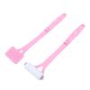 Aplicador de Loción para la Espalda Plegable con Mango Largo Rodillo Rascador de Espalda Portátil Rodillo de Aplicación de Protector Solar Autobrillantador Rosa