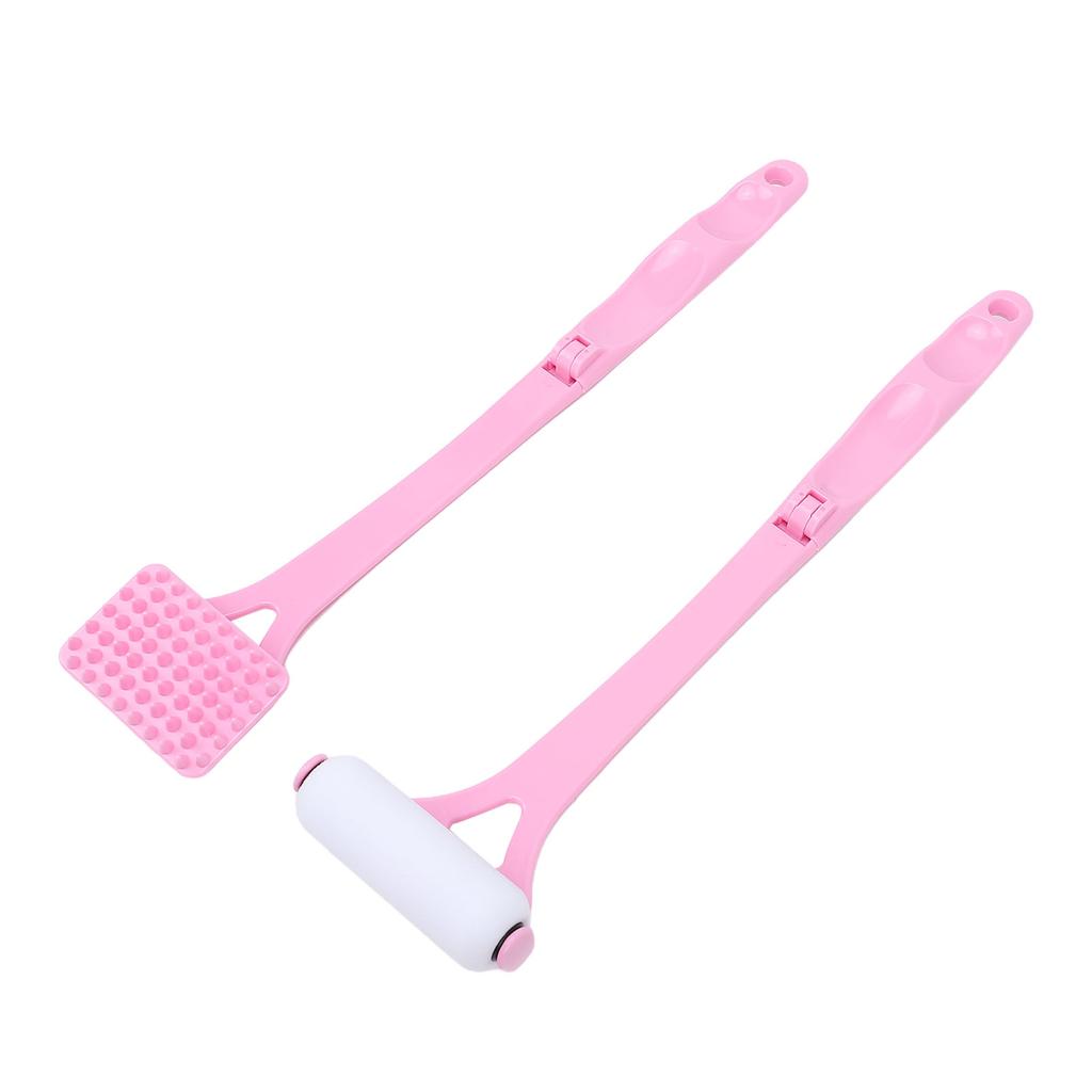 Aplicador de Loción para la Espalda Plegable con Mango Largo Rodillo Rascador de Espalda Portátil Rodillo de Aplicación de Protector Solar Autobrillantador Rosa