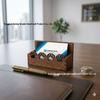 Pet-Themed Wooden Paw Print Business Card Holder & Postcard Display Stand