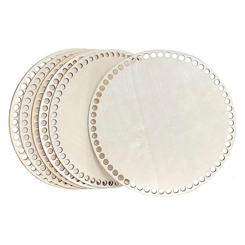 Perforated Wood Basket Base Blank Crochet Basket Base for Making Crochet Knitting Baskets Hand Weaving Home Decoration