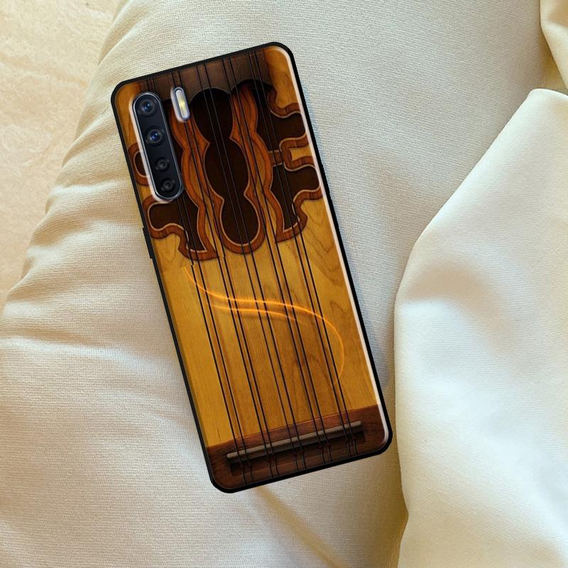 Guitar Violin Fiddle Music Case For Oppo A60 A80 A40 A15 A16 A17 A57 A94 A74 A54 A76 A96 A18 A38 A58 A78 A98 A6 A5 Pro