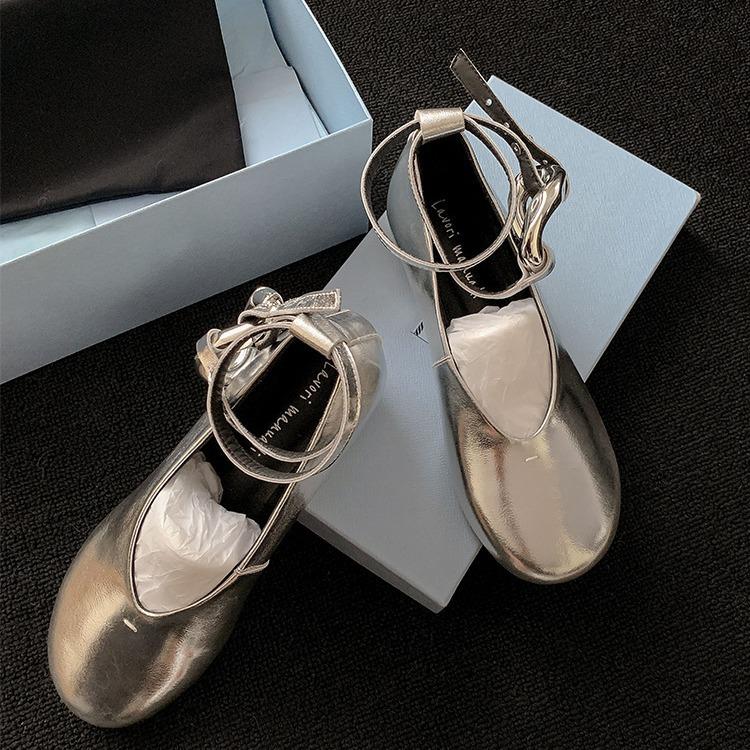 

Женские балетки на плоской подошве, новые большие туфли Мэри Джейн с металлической пряжкой 39