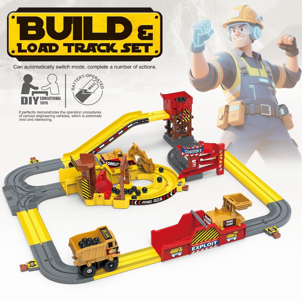 Ungiftiges Baustellenfahrzeug Minenwagen Abenteuer Eisenbahnschiene Set Angetrieben Elektrisch Pädagogisches Spielzeug Geschenk Für Kinder Jeden Alters