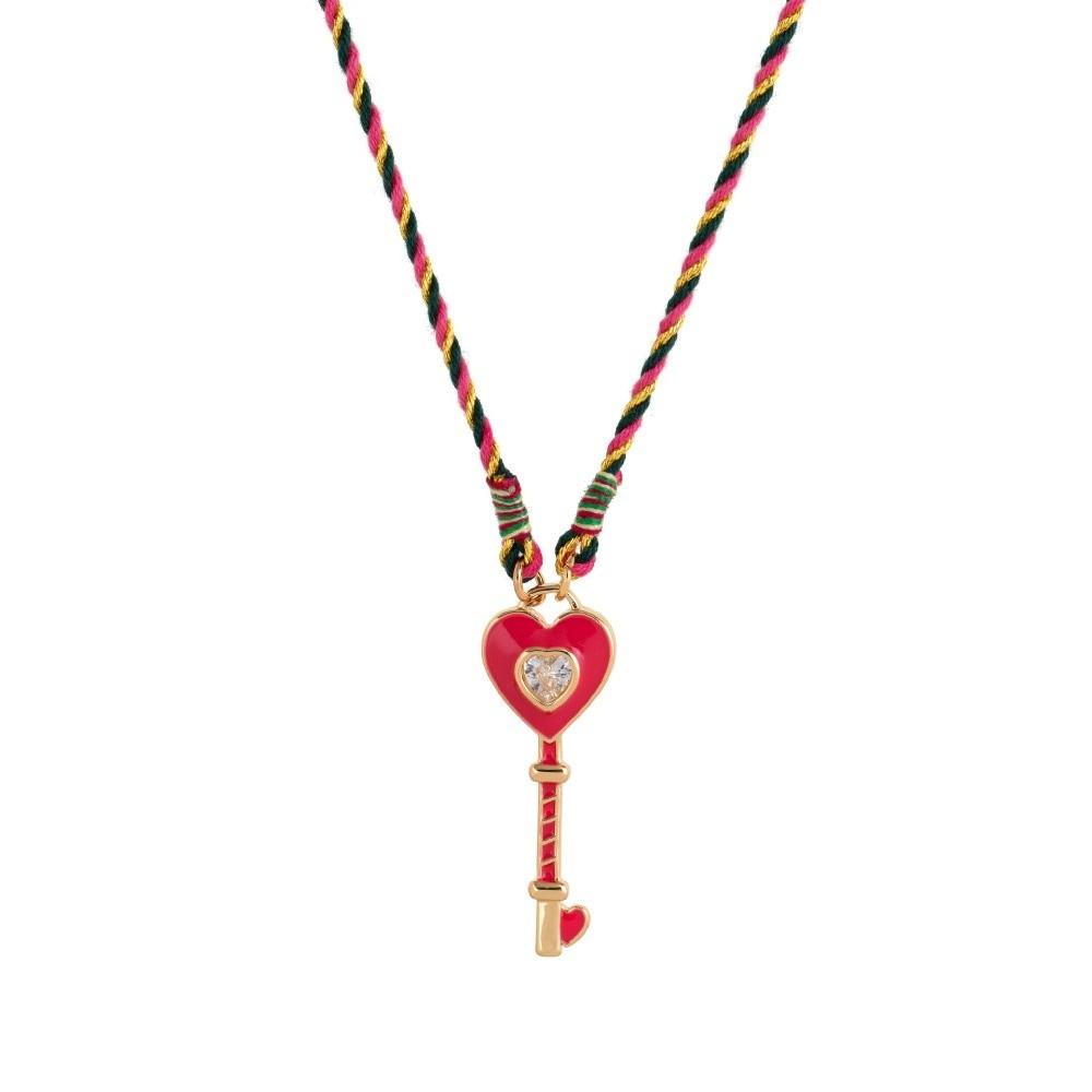 Vintage Four-leaf Clover Clavicle Necklace Oil Drop Love Heart Sweater Chain  Couple розовый