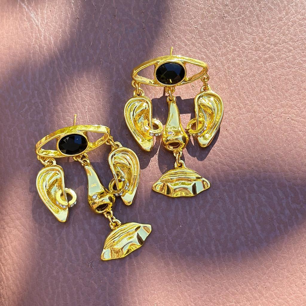 Literary Retro Vntage Devil Eye Fringed Earrings Exaggerated Design Sense Earrings Women