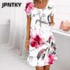 JPNTKY Women's Fashion Summer Spring Short Sleeve O-Neck Casual Dresses
