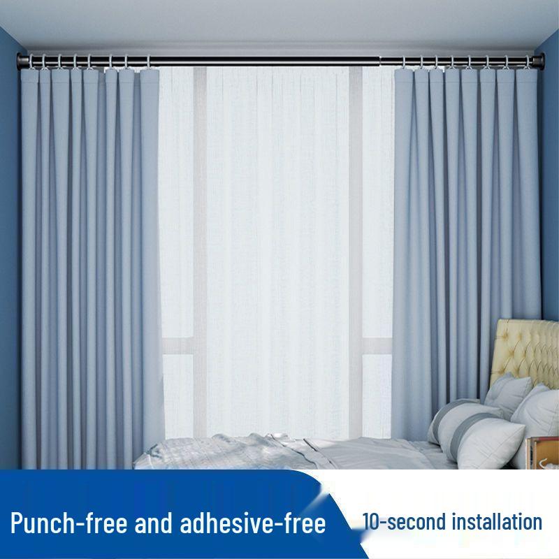 Telescopic Clothes Drying and Curtain Rod: For Bedroom, Bathroom, Wardrobe, Balcony, and Shower. Sturdy, Thickened Design Supports Heavy Garments.