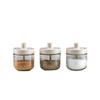 Glass Seasoning Jar with Integrated Condiment Sugar Spice Seasoning Storage Kitchen Seasoning Spoon, Pot, Jar, Bottle, Airtight, Container, Supplies,
