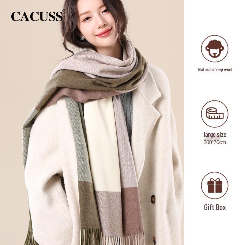 CACUSS Women's Wool Blend Scarf & Shawl Gift Set