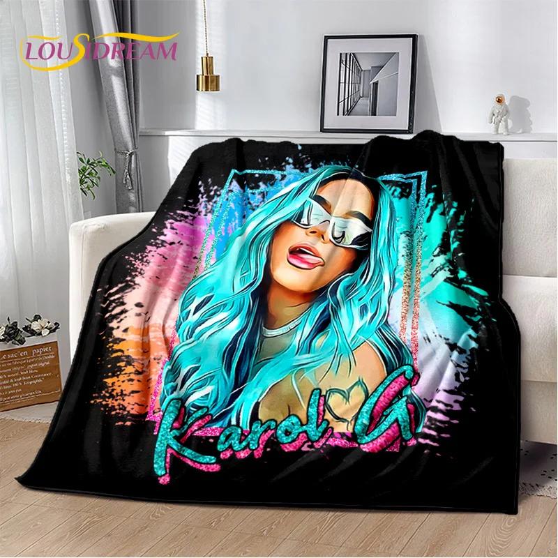 Karol G Singer Printing HD Blanket,Soft Throw Blanket for Home Bedroom Bed Sofa Picnic Travel Office Rest Cover Blanket Kids